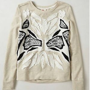 Anthropologie Lace "Applique Patois Pullover"